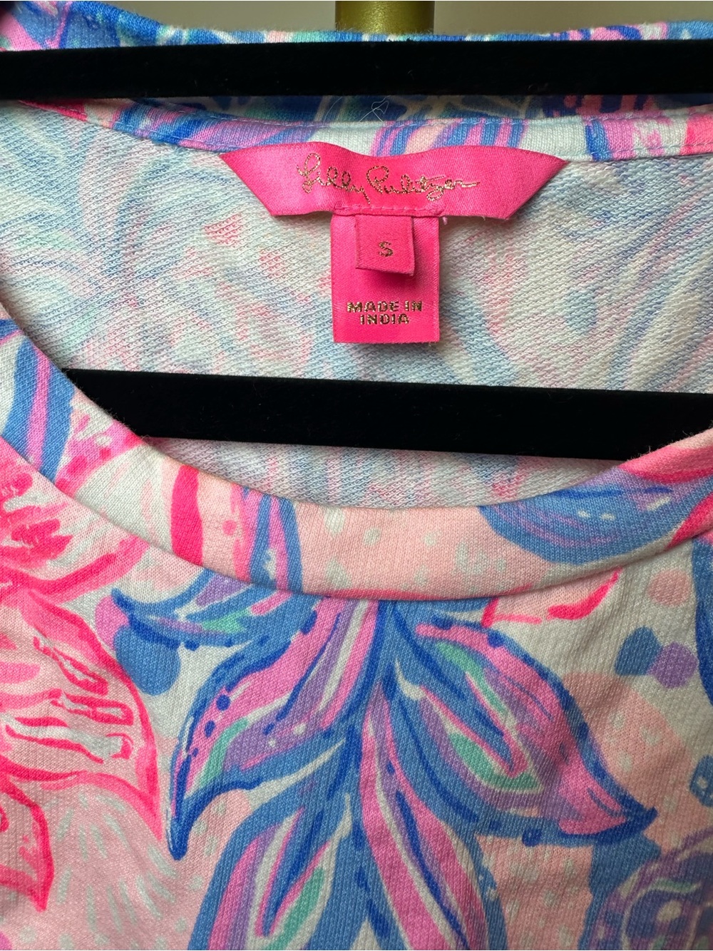 Lilly Pulitzer Floral Crewneck Long Sleeve Shirt - Pink & Blue - SKU 1198 - Picture 3 of 7